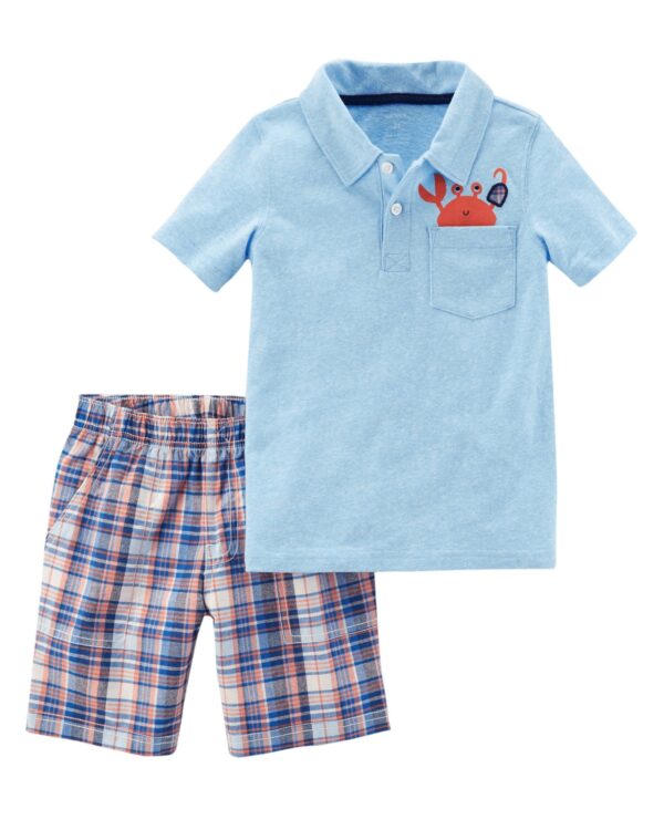 Conjunto Polera de Cangrejo & Short para bebe Marca Carters 100% Original en Chile