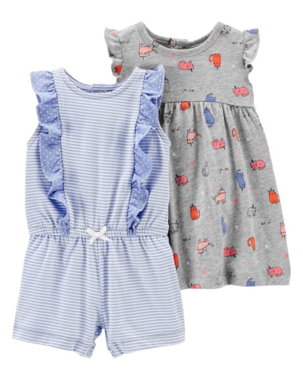 Pack Enterito Rayado & Vestido para bebe Marca Carters 100% Original en Chile