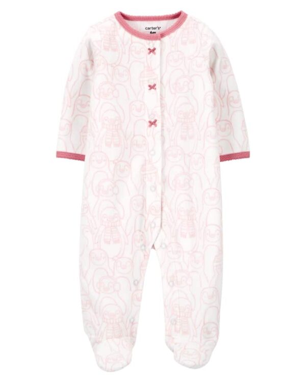 Pijama micropolar pinguino chile bebe niña marca Carter's