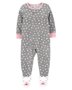 Pijama micropolar osito chile bebe niña marca Carter's