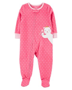 Pijama micropolar rosado chile bebe niña marca Carter's