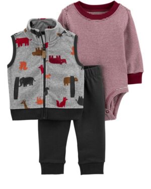 Set conjunto vest animalitos body y pantalón para bebe niño marca Carters 100% original en Chile