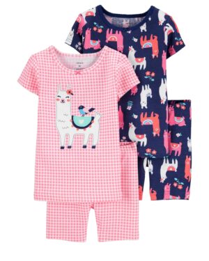 Pack 2 Pijamas llamas algodón para bebe niña Marca Carters 100% Original en Chile