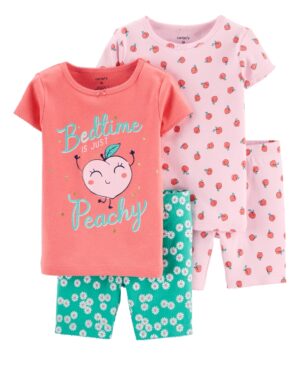 Pack 2 Pijamas melocotón algodón para bebe niña Marca Carters 100% Original en Chile