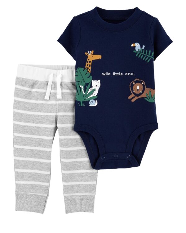 Conjunto body selva manga corta y pantalón para bebe niño marca Carters 100% Original en Chile