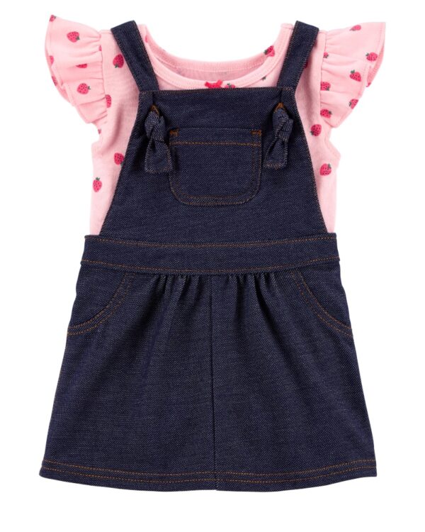 Conjunto jardinera y body frutillas para bebe niña marca Carters 100% Original en Chile