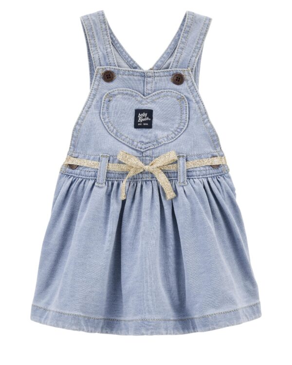 Falda jardinera de denim corazón para bebe Marca Oshkosh B'gosh 100% Original en Chile