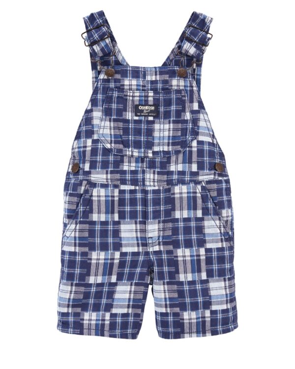 Jardinera corta azul cuadrille para bebe Marca Oshkosh B'gosh 100% Original en Chile