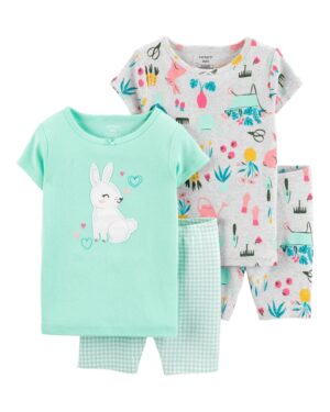 Pack 2 Pijamas conejito algodón para bebe niña Marca Carters 100% Original en Chile,