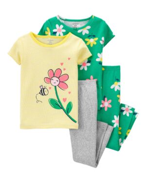 Pack 2 Pijamas flor algodón para bebe niña Marca Carters 100% Original en Chile