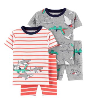 Pack 2 Pijamas tiburones algodón para bebe niño Marca Carters 100% Original en Chile