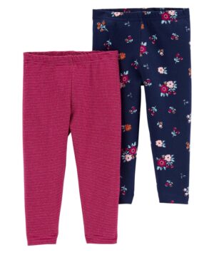 Pack 2 pantalones floridos para bebe niña Marca Carters en Chile 100% original