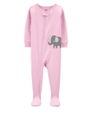 Pijama elefantito para bebe niña marca Carters 100% original en Chile, confeccionado en algodón