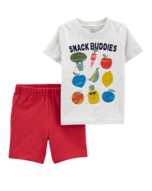 Conjunto Polera veggies & Short para bebe Marca Carters 100% Original en Chile