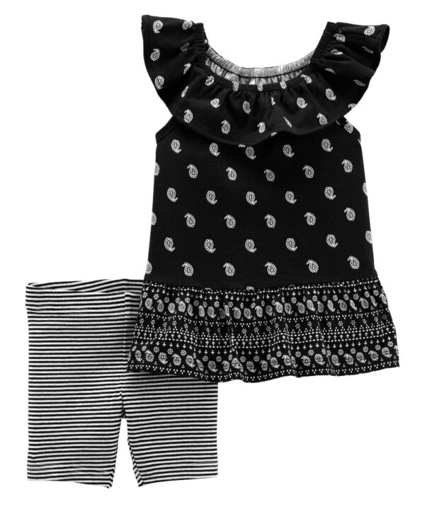 Conjunto polera negra y short para bebe Marca Carters 100% Original en Chile