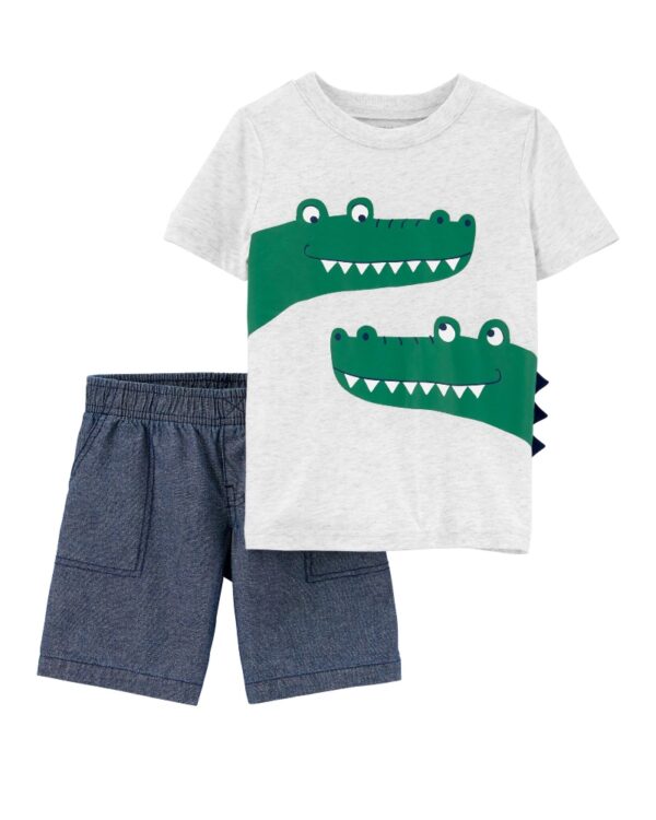 Conjunto polera cocodrilo y short para bebe Marca Carters 100% Original en Chile