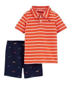 Conjunto Polera naranja & Short para bebe Marca Carters 100% Original en Chile