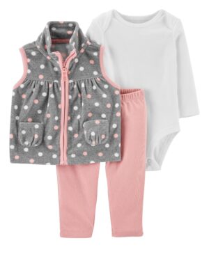 Set conjunto vest lunares body y pantalón para bebe niña marca Carters 100% original en Chile