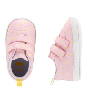 Zapatillas de bebe niña rosa planta blanda con hermoso diseño Marca Carters 100% Original en Chile