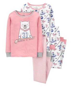 Pack 2 Pijamas hockey algodón para bebe niña Marca Carter's 100% Original en Chile
