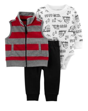 Set conjunto vest body estampado y pantalón para bebe niño marca Carters 100% original en Chile