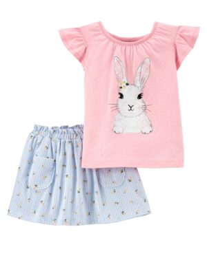 Conjunto polera bunny y skort para bebe Marca Carters 100% Original en Chile