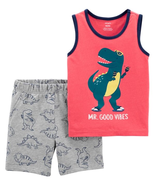 Conjunto polera T-Rex y short para bebe Marca Carters 100% Original en Chile