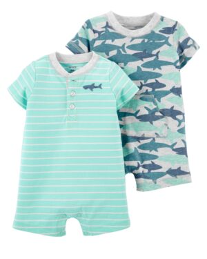 Pack 2 Enteritos sharks para bebe Marca Carter's 100% Original en Chile