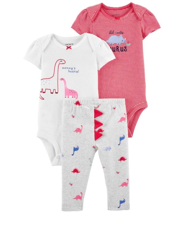 Conjunto 2 Body & Pantalón dino para bebe Marca Carter's 100% Original en Chile