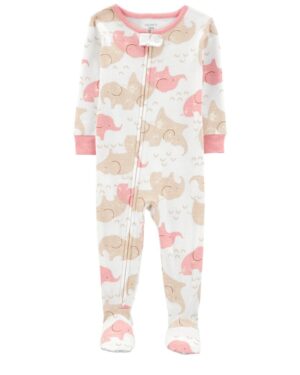 Pijama elefantitos para bebe niña marca Carters 100% original en Chile, confeccionado en algodón