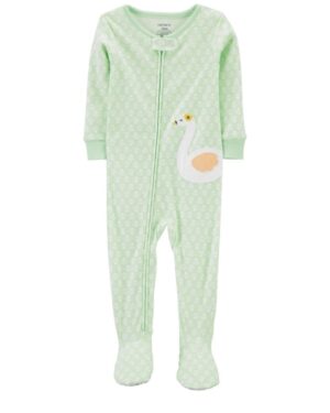 Pijama cisne para bebe niña marca Carters 100% original en Chile, confeccionado en algodón