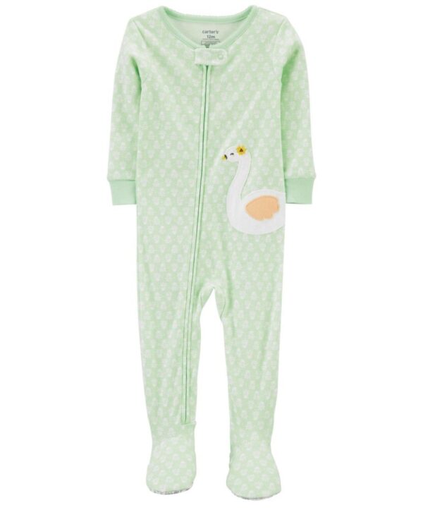 Pijama cisne para bebe niña marca Carters 100% original en Chile, confeccionado en algodón