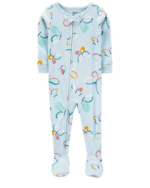 Pijama mariposas para bebe niña marca Carters 100% original en Chile, confeccionado en algodón