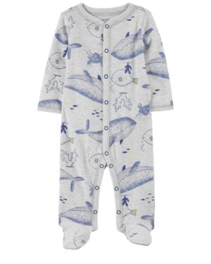 Pijama gris algodón para bebe niño marca Carters 100% original en Chile, confeccionado en algodón