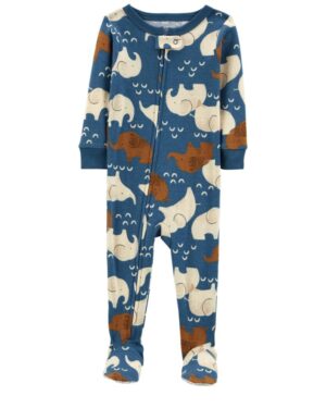Pijama elefantes algodón para bebe niño marca Carters 100% original en Chile, confeccionado en algodón