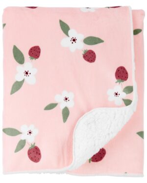 Frazada plush floral para bebe niña marca Carters en Chile 100% Original, confeccionadas en plush algodón abrigaditas para su bebe