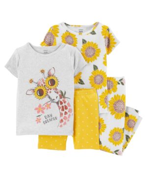 Pack 2 Pijamas girasoles algodón para bebe niña marca Carters 100% Original en Chile