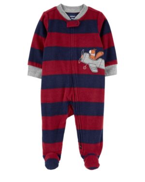 Pijama rayado micropolar para bebe niño marca Carters 100% Original en Chile