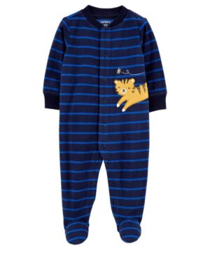 Pijama azul micropolar para bebe niño marca Carters 100% Original en Chile