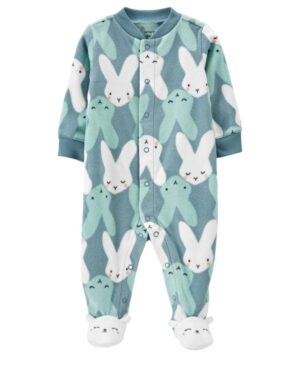 Pijama conejito micropolar para bebe niña marca Carters 100% Original en Chile