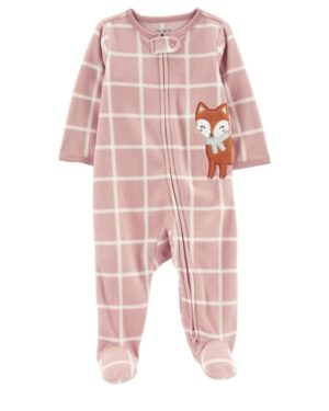 Pijama cuadrille micropolar para bebe niña marca Carters 100% Original en Chile