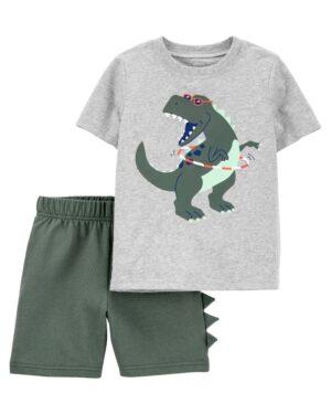 Conjunto t-rex polera y short para bebe niño marca Carter's 100% Original en Chile