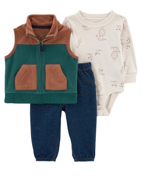 Conjunto vest bicolor body y pantalón para bebe niño marca Carter's 100% original en Chile